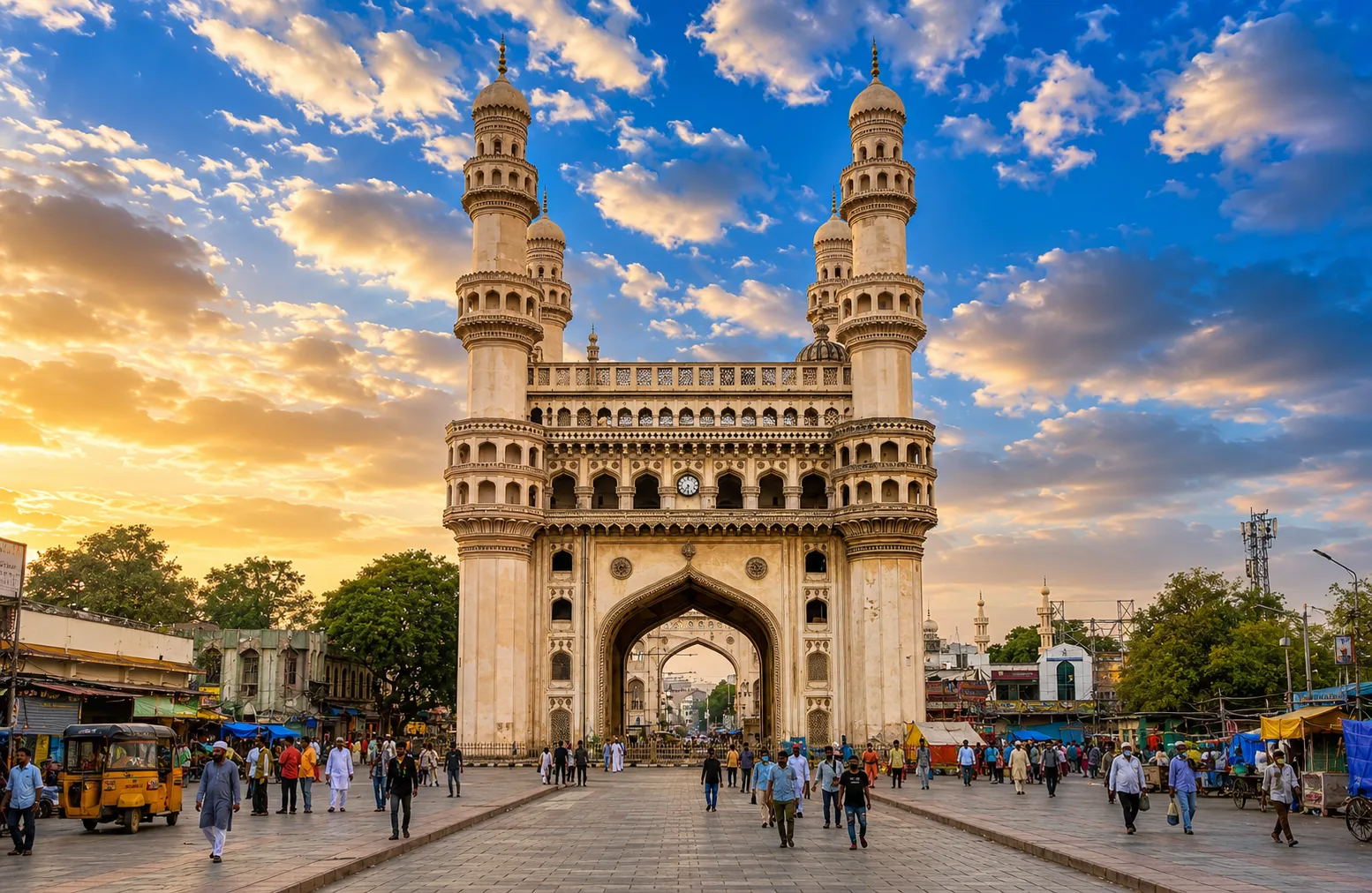 Charminar at golden hour, Hyderabad